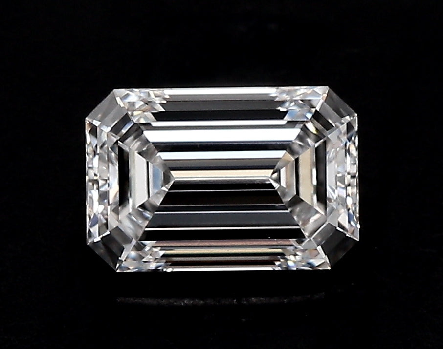 2.52 Carat Emerald Lab Diamond with  Cut Diamond in 14KT  view 1
