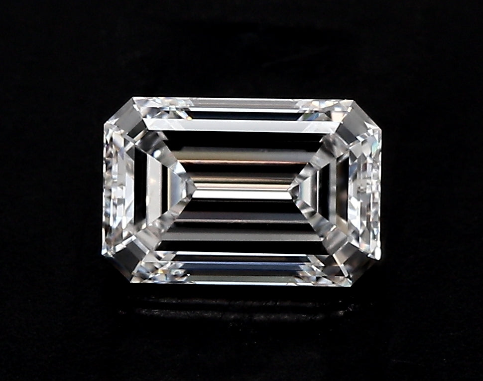 5.57 Carat Emerald Lab Diamond with  Cut Diamond in 14KT  view 1
