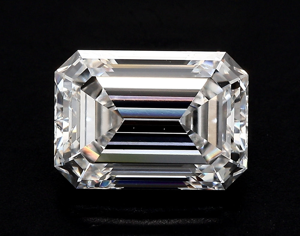2.33 Carat Emerald Lab Diamond with  Cut Diamond in 14KT  view 1
