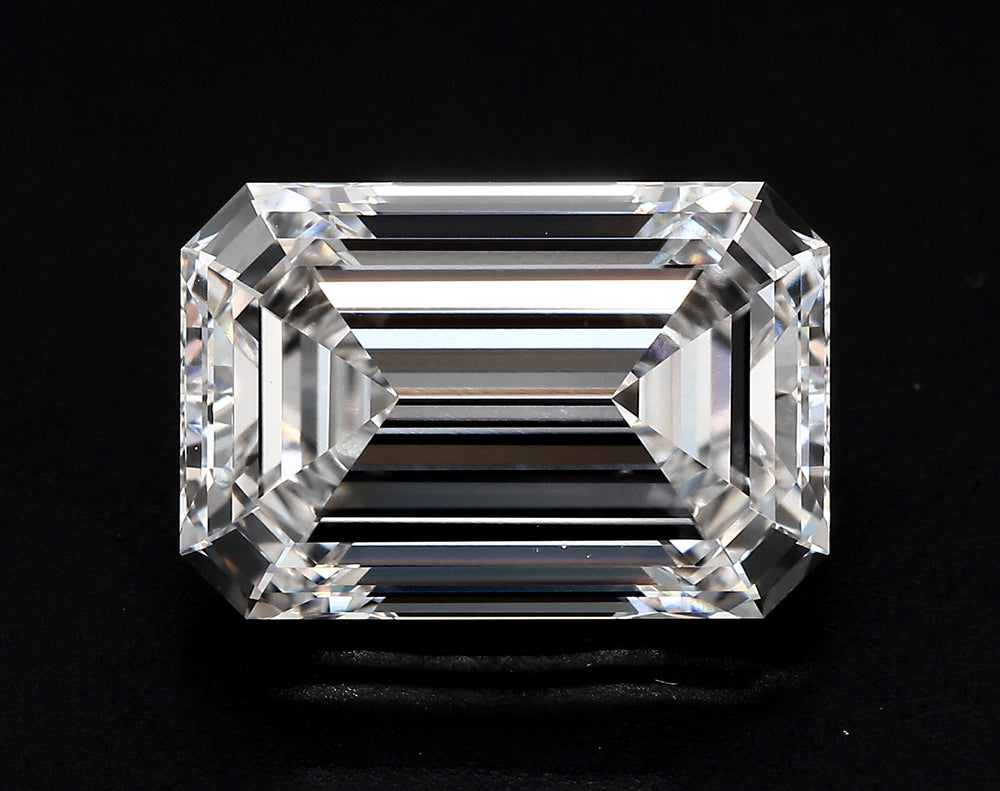4.03 Carat Emerald Lab Diamond with  Cut Diamond in 14KT  view 1
