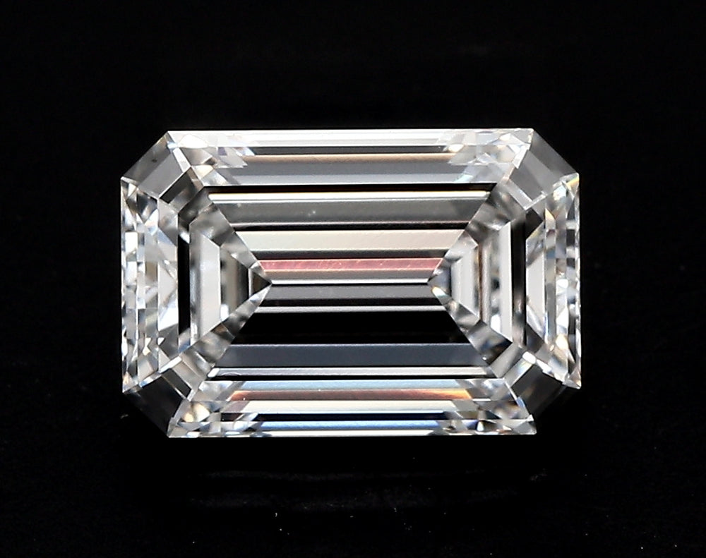 4.27 Carat Emerald Lab Diamond with  Cut Diamond in 14KT  view 1
