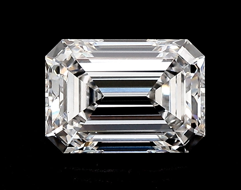 2.73 Carat Emerald Lab Diamond with  Cut Diamond in 14KT  view 1
