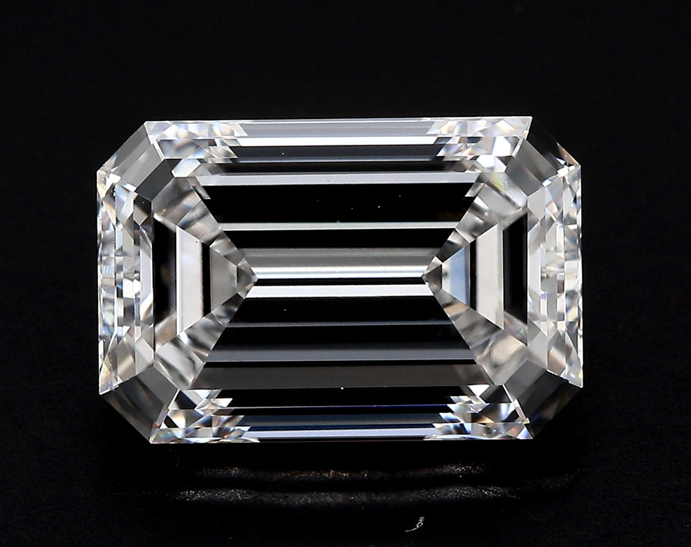 3.29 Carat Emerald Lab Diamond with  Cut Diamond in 14KT  view 1
