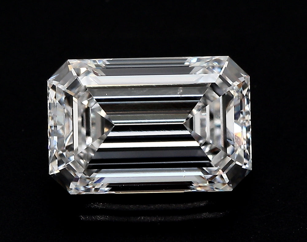 2.02 Carat Emerald Lab Diamond with  Cut Diamond in 14KT  view 1
