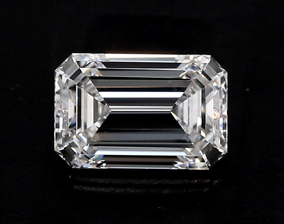2.04 Carat Emerald Lab Diamond with  Cut Diamond in 14KT  view 1

