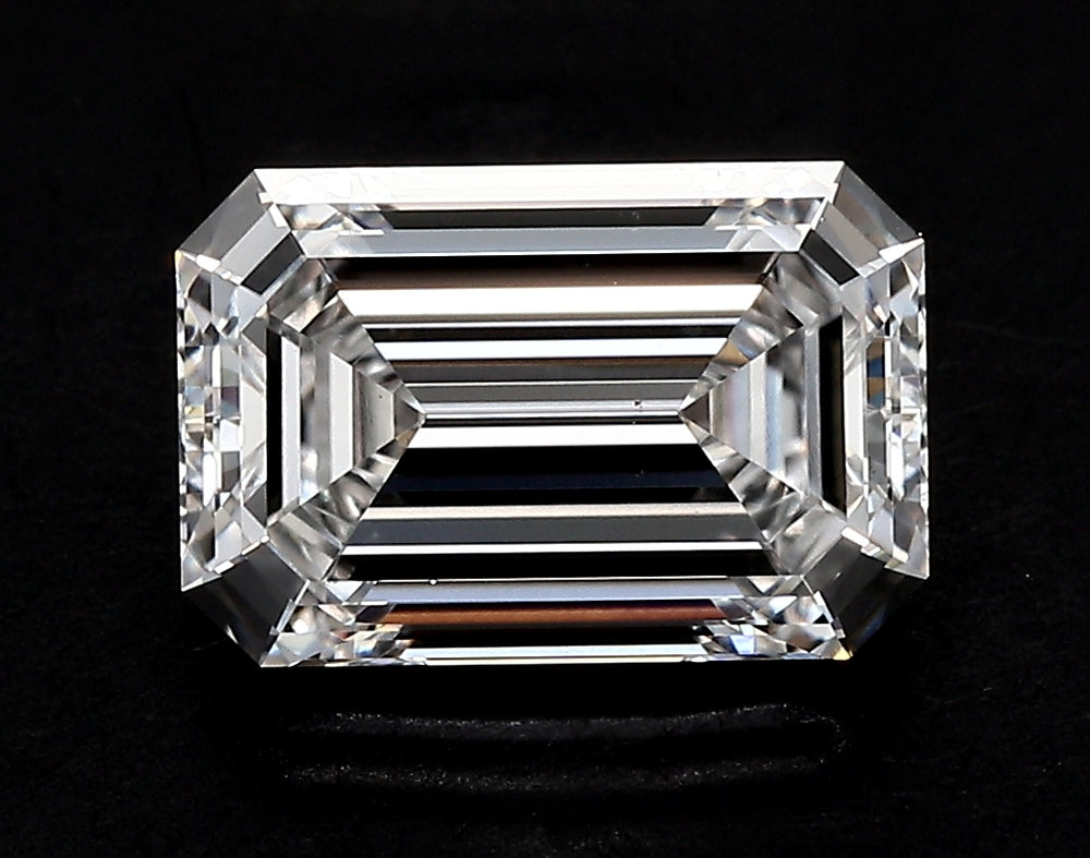 3.41 Carat Emerald Lab Diamond with  Cut Diamond in 14KT  view 1
