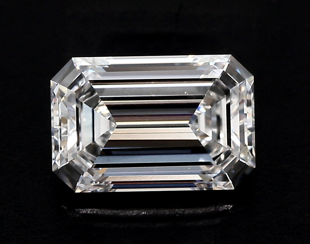 2.19 Carat Emerald Lab Diamond with  Cut Diamond in 14KT  view 1

