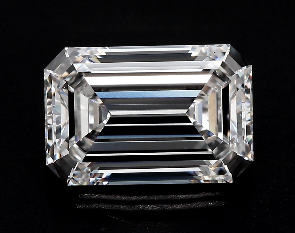 2.53 Carat Emerald Lab Diamond with  Cut Diamond in 14KT  view 1

