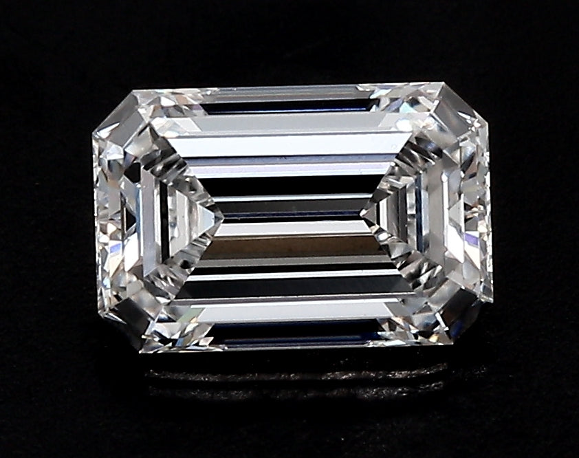 2.52 Carat Emerald Lab Diamond with  Cut Diamond in 14KT  view 1
