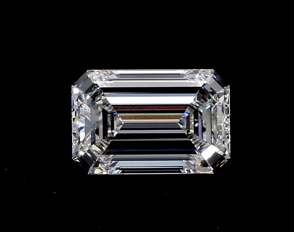 1.53 Carat Emerald Lab Diamond with  Cut Diamond in 14KT  view 1
