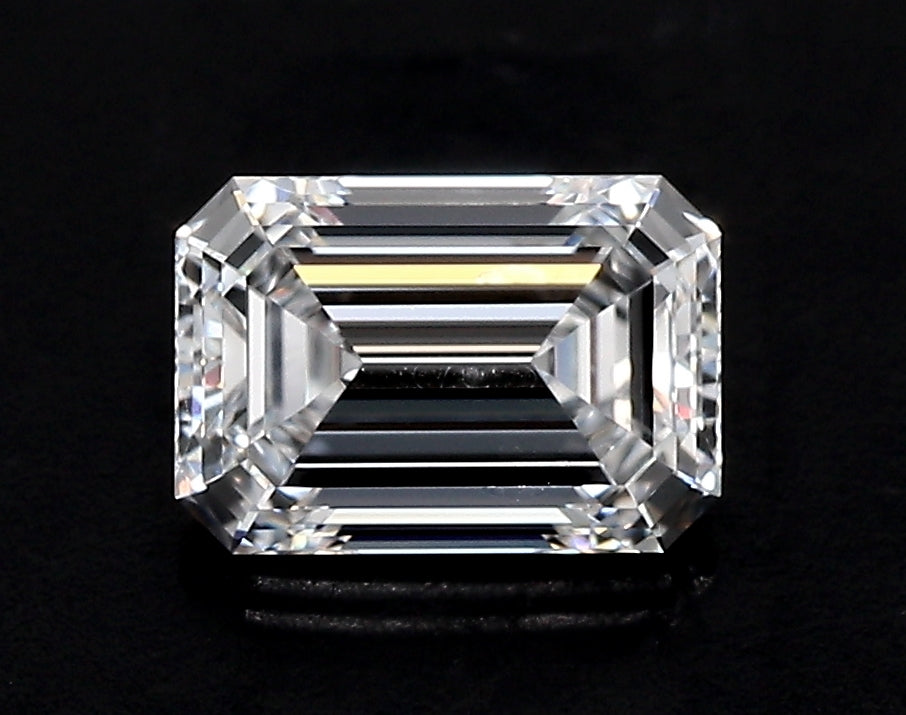 2.08 Carat Emerald Lab Diamond with  Cut Diamond in 14KT  view 1
