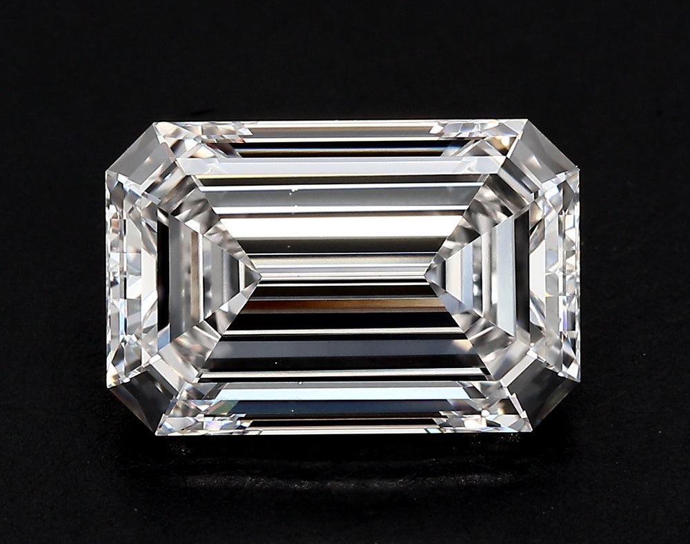 4.01 Carat Emerald Lab Diamond with  Cut Diamond in 14KT  view 1
