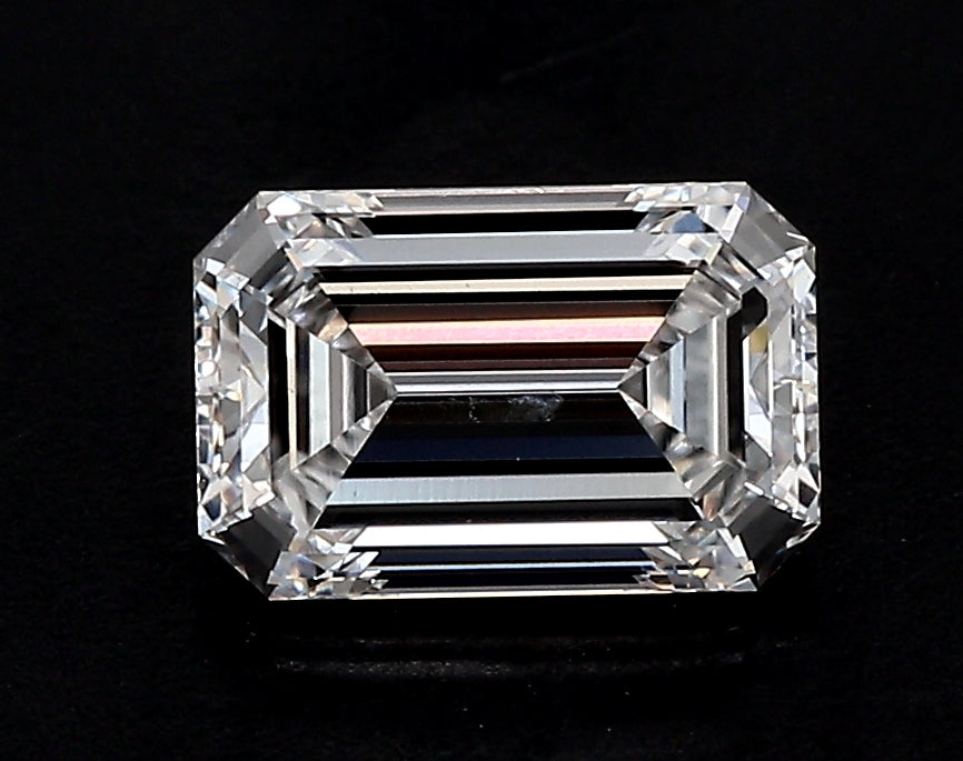 3.07 Carat Emerald Lab Diamond with  Cut Diamond in 14KT  view 1
