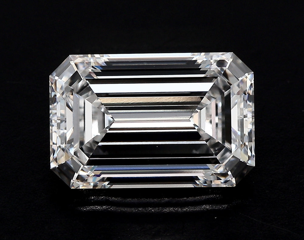 2.04 Carat Emerald Lab Diamond with  Cut Diamond in 14KT  view 1
