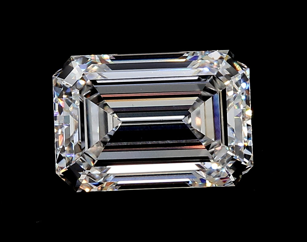 12.25 Carat Emerald Lab Diamond with  Cut Diamond in 14KT  view 1
