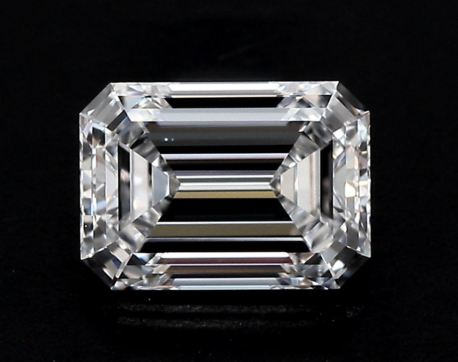 1.51 Carat Emerald Lab Diamond with  Cut Diamond in 14KT  view 1
