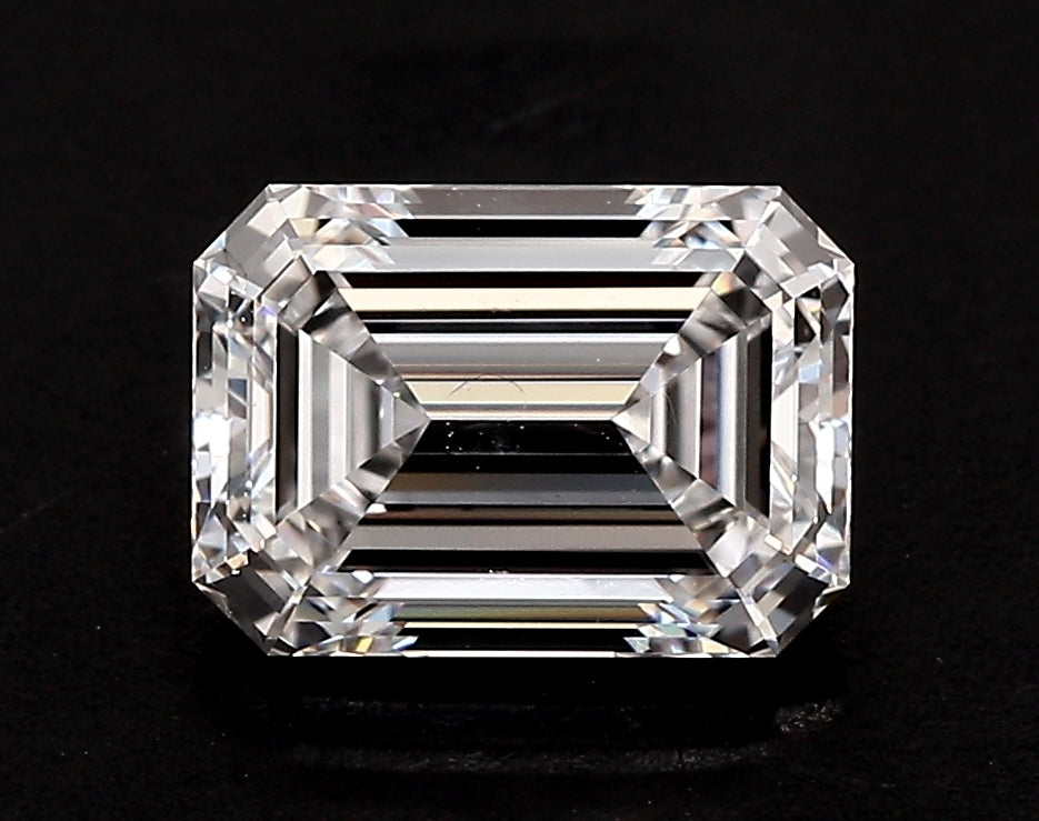 3.1 Carat Emerald Lab Diamond with  Cut Diamond in 14KT  view 1

