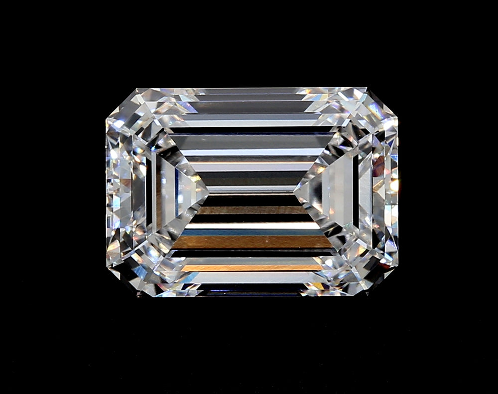 3.56 Carat Emerald Lab Diamond with  Cut Diamond in 14KT  view 1
