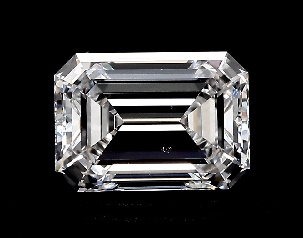 2.15 Carat Emerald Lab Diamond with  Cut Diamond in 14KT  view 1
