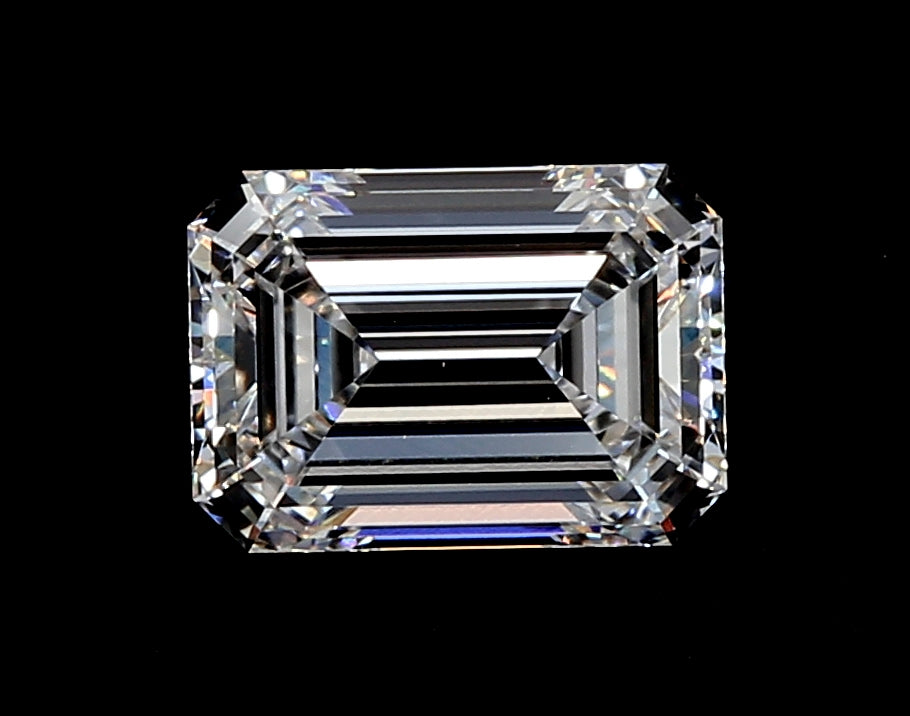 1.57 Carat Emerald Lab Diamond with  Cut Diamond in 14KT  view 1
