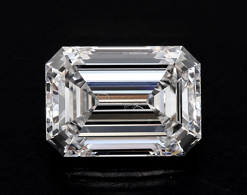 2.05 Carat Emerald Lab Diamond with  Cut Diamond in 14KT  view 1
