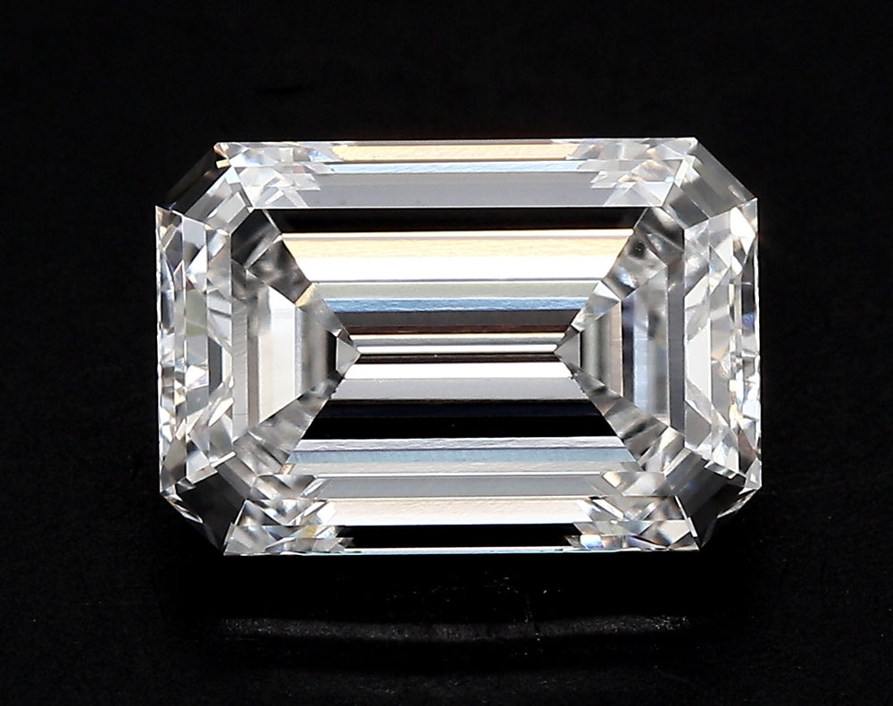 2.07 Carat Emerald Lab Diamond with  Cut Diamond in 14KT  view 1
