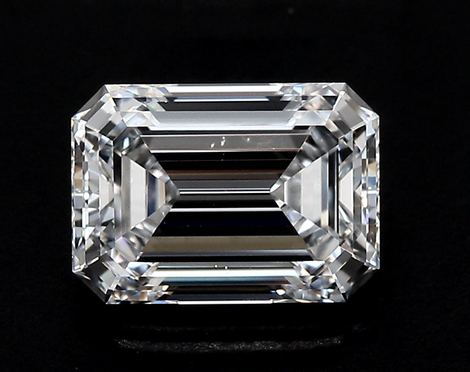 3.02 Carat Emerald Lab Diamond with  Cut Diamond in 14KT  view 1
