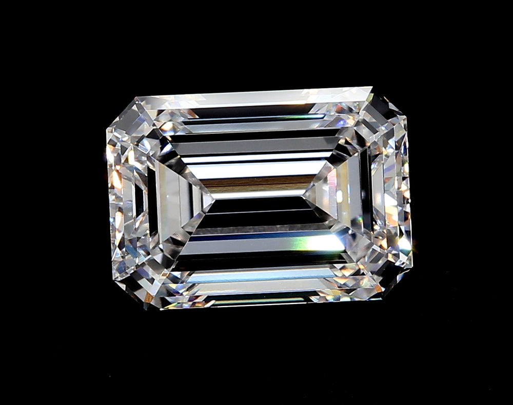 8.55 Carat Emerald Lab Diamond with  Cut Diamond in 14KT  view 1
