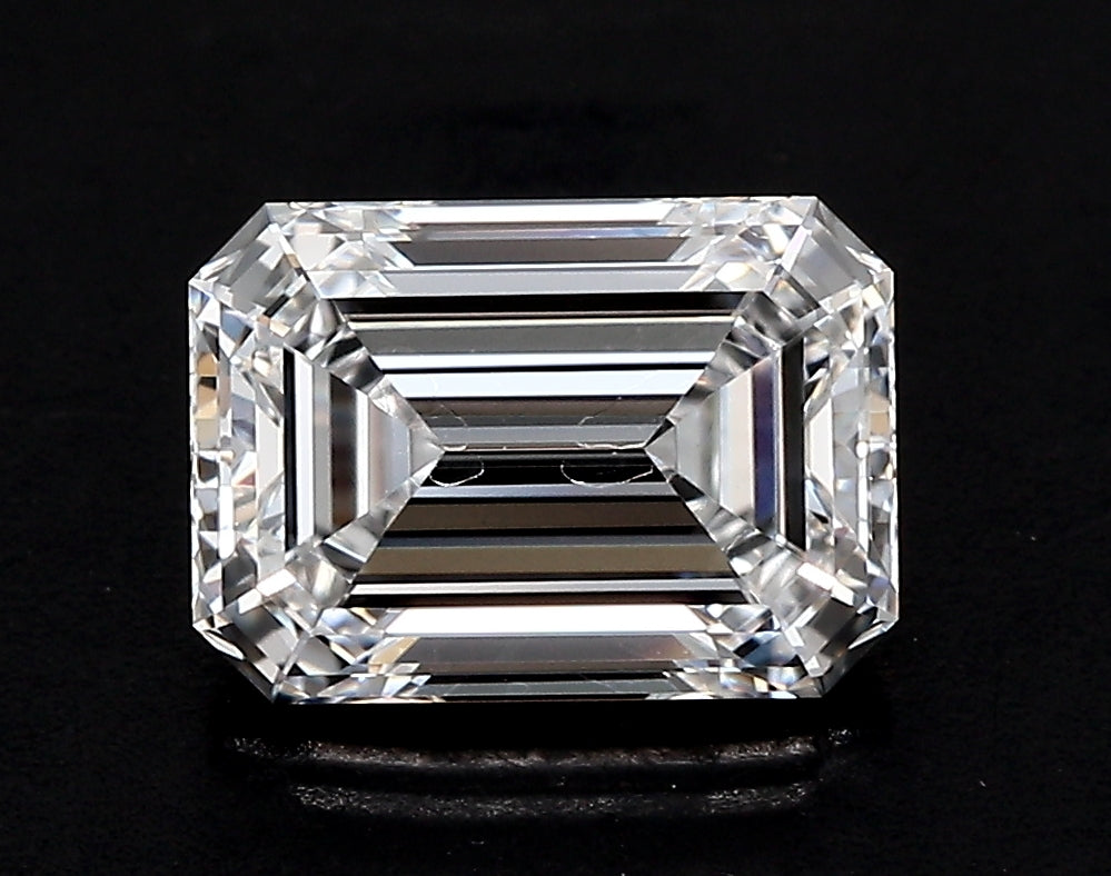 1.69 Carat Emerald Lab Diamond with  Cut Diamond in 14KT  view 1
