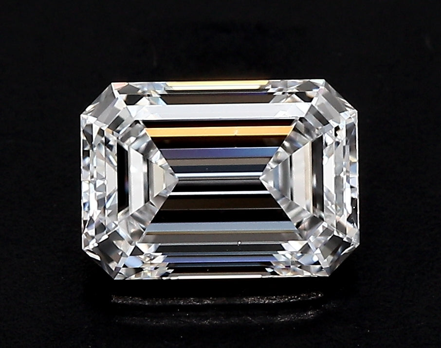 3.28 Carat Emerald Lab Diamond with  Cut Diamond in 14KT  view 1
