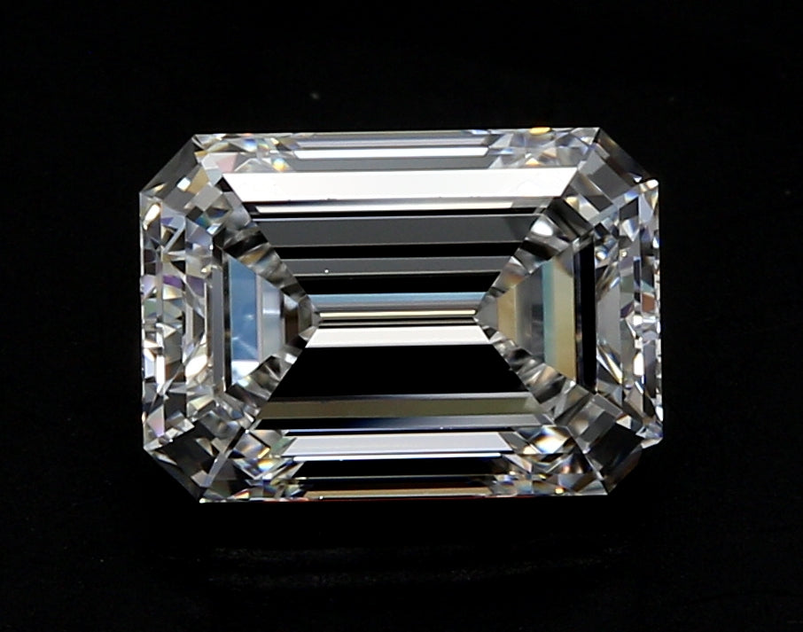 3.58 Carat Emerald Lab Diamond with  Cut Diamond in 14KT  view 1
