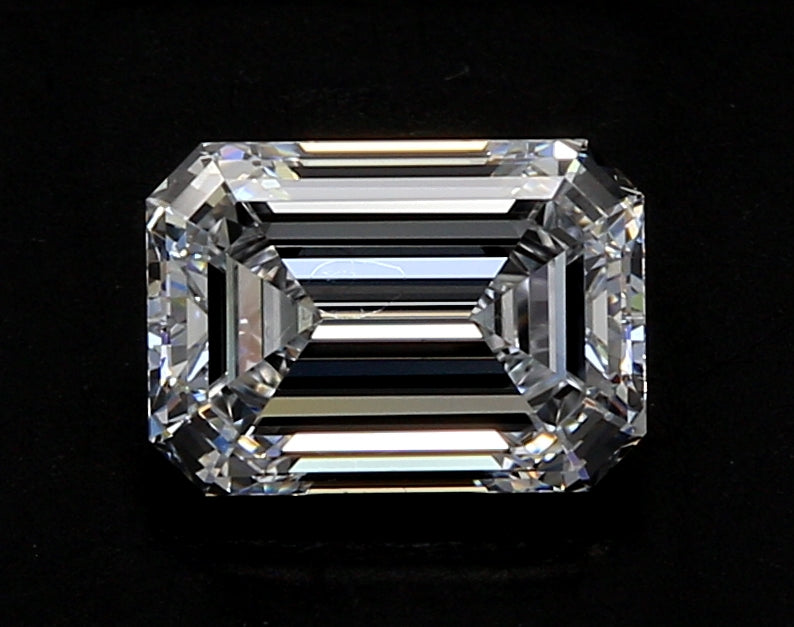 4.35 Carat Emerald Lab Diamond with  Cut Diamond in 14KT  view 1
