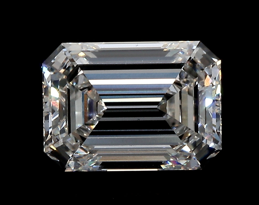 3.06 Carat Emerald Lab Diamond with  Cut Diamond in 14KT  view 1
