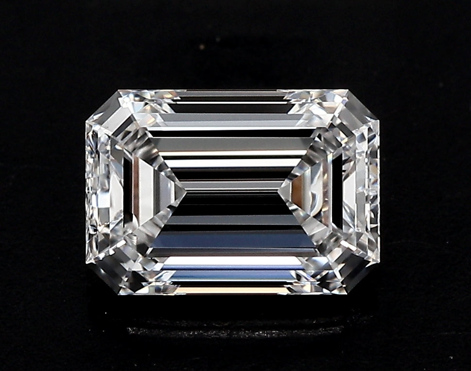 2.03 Carat Emerald Lab Diamond with  Cut Diamond in 14KT  view 1
