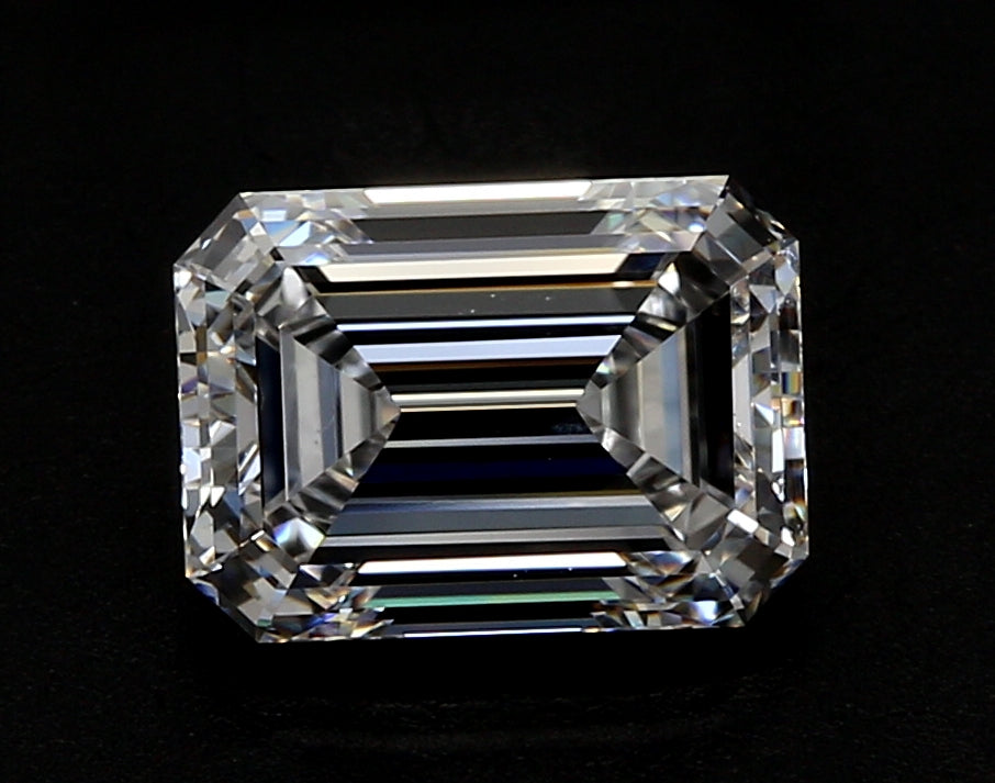 2.22 Carat Emerald Lab Diamond with  Cut Diamond in 14KT  view 1
