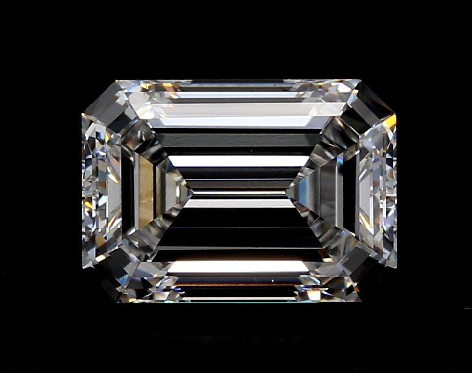 2.95 Carat Emerald Lab Diamond with  Cut Diamond in 14KT  view 1
