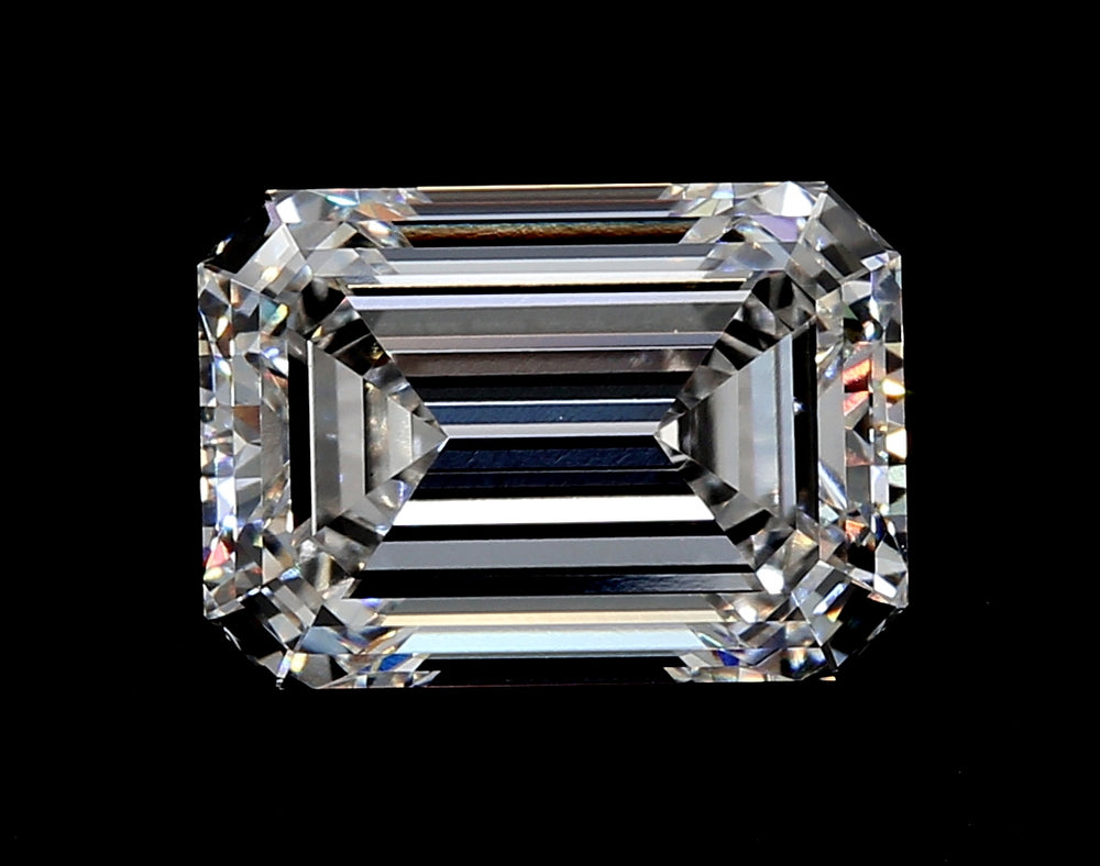 5.27 Carat Emerald Lab Diamond with  Cut Diamond in 14KT  view 1
