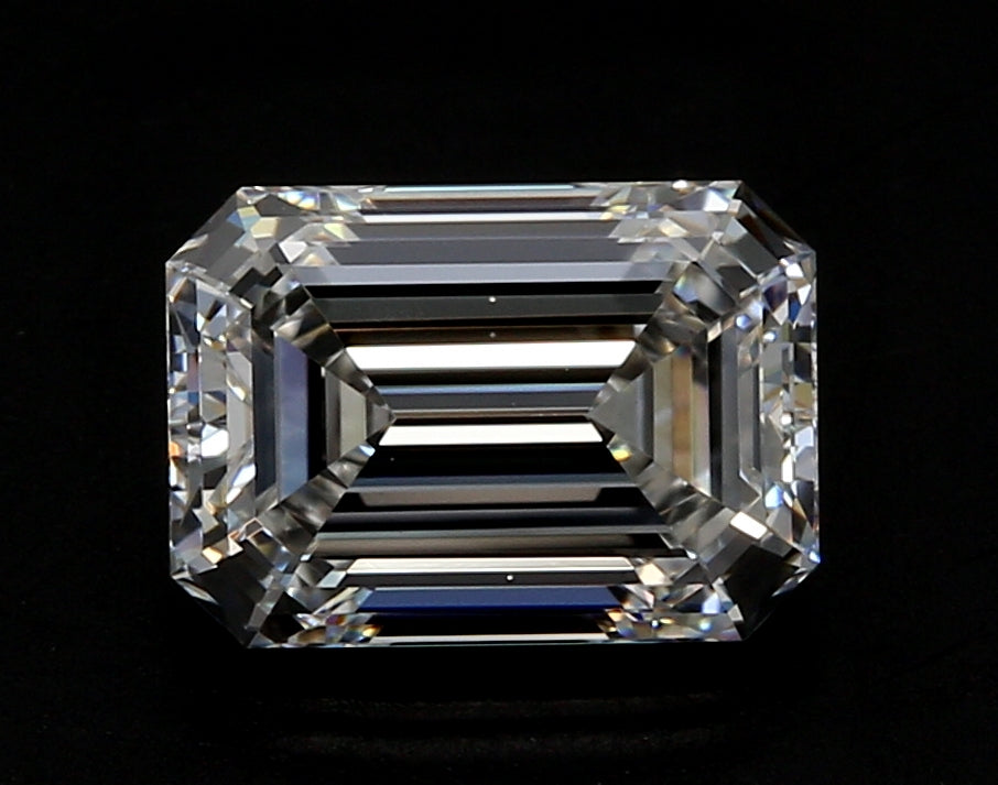 3.01 Carat Emerald Lab Diamond with  Cut Diamond in 14KT  view 1
