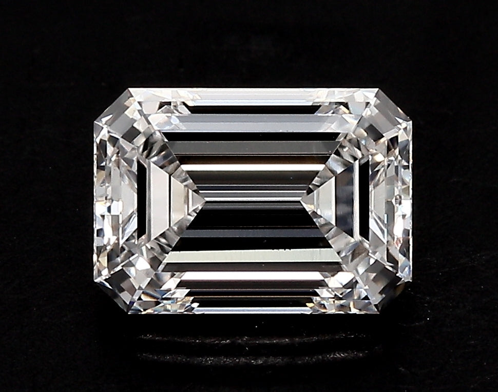 3.01 Carat Emerald Lab Diamond with  Cut Diamond in 14KT  view 1
