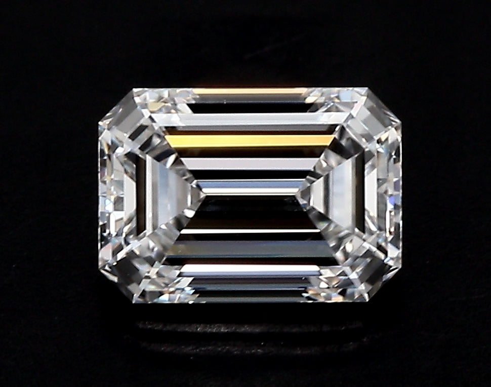 7.13 Carat Emerald Lab Diamond with  Cut Diamond in 14KT  view 1
