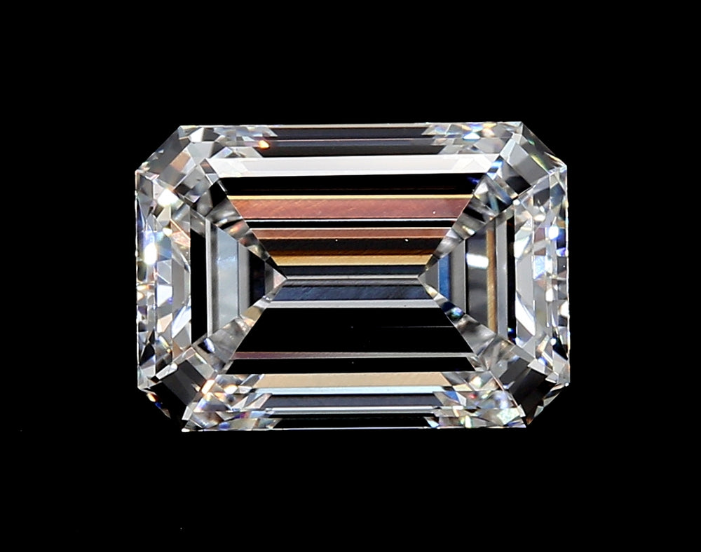 2.6 Carat Emerald Lab Diamond with  Cut Diamond in 14KT  view 1
