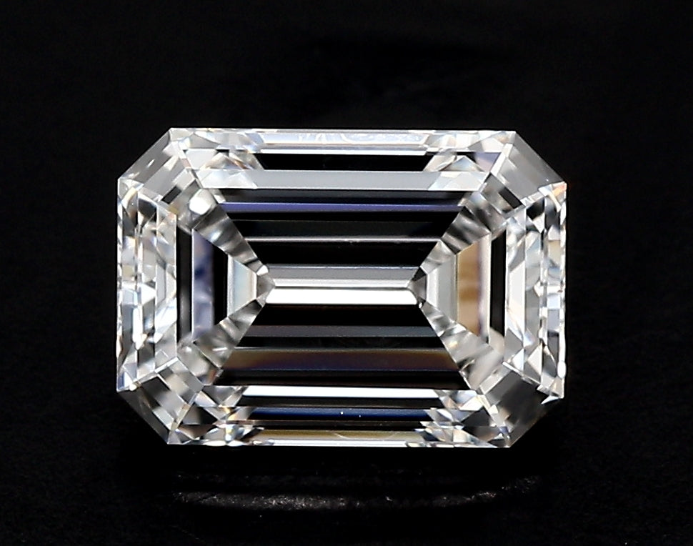 3.03 Carat Emerald Lab Diamond with  Cut Diamond in 14KT  view 1
