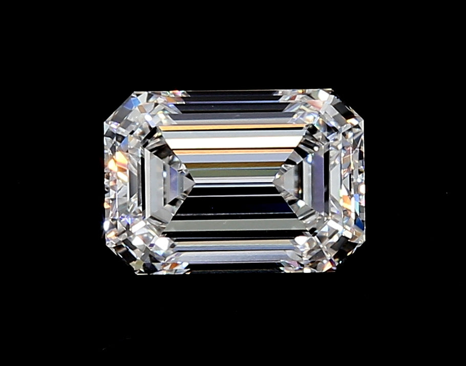 2.51 Carat Emerald Lab Diamond with  Cut Diamond in 14KT  view 1
