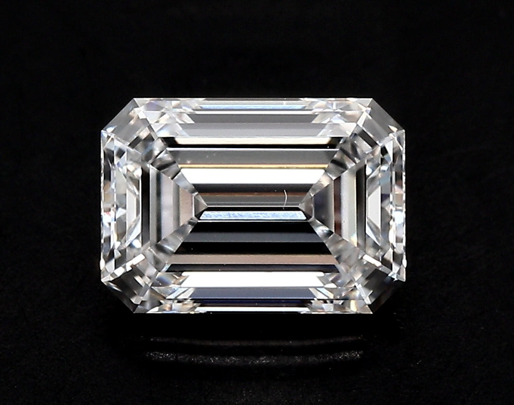 2.56 Carat Emerald Lab Diamond with  Cut Diamond in 14KT  view 1
