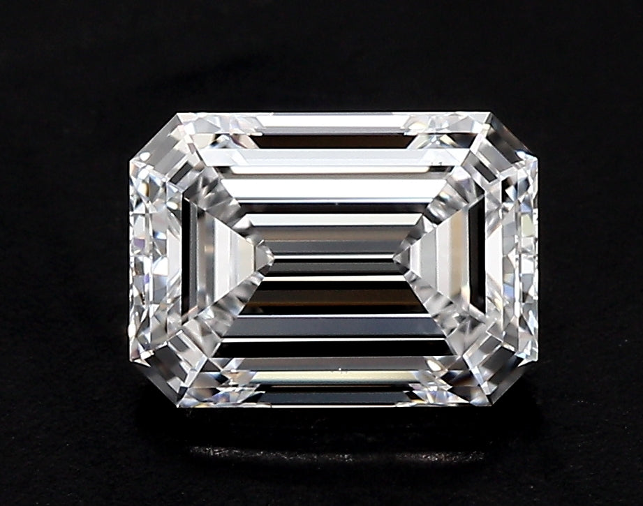 2.53 Carat Emerald Lab Diamond with  Cut Diamond in 14KT  view 1

