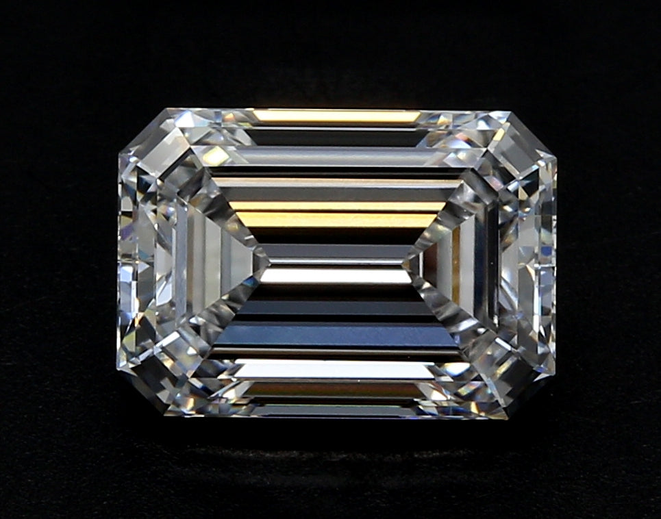 1.57 Carat Emerald Lab Diamond with  Cut Diamond in 14KT  view 1
