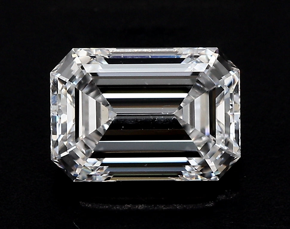 2.82 Carat Emerald Lab Diamond with  Cut Diamond in 14KT  view 1

