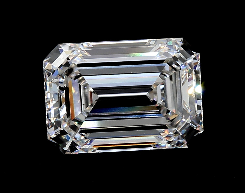 3.01 Carat Emerald Lab Diamond with  Cut Diamond in 14KT  view 1
