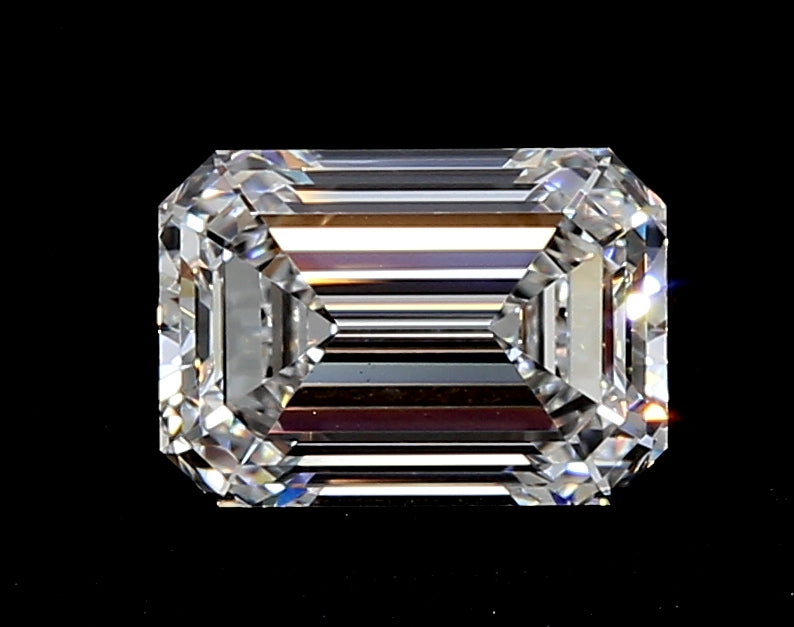 2.51 Carat Emerald Lab Diamond with  Cut Diamond in 14KT  view 1
