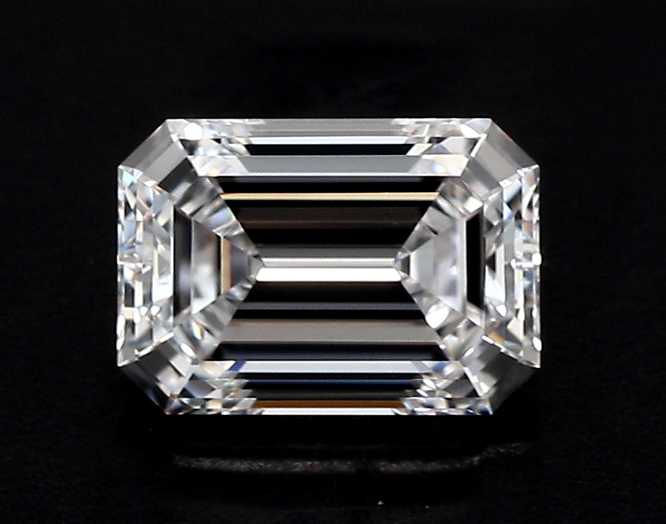 2.66 Carat Emerald Lab Diamond with  Cut Diamond in 14KT  view 1

